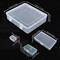 7 Pieces Mixed Sizes Rectangular Empty Mini Clear Plastic Organizer Storage Box Containers with Hinged Lids for Small Items and Other Craft Projects
